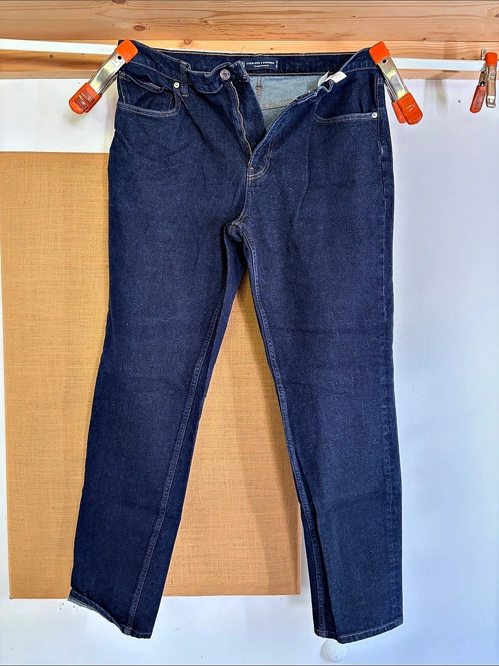 Everlane The Uniform The Relaxed Straight Fit Blue Jeans Waist 36 x 34